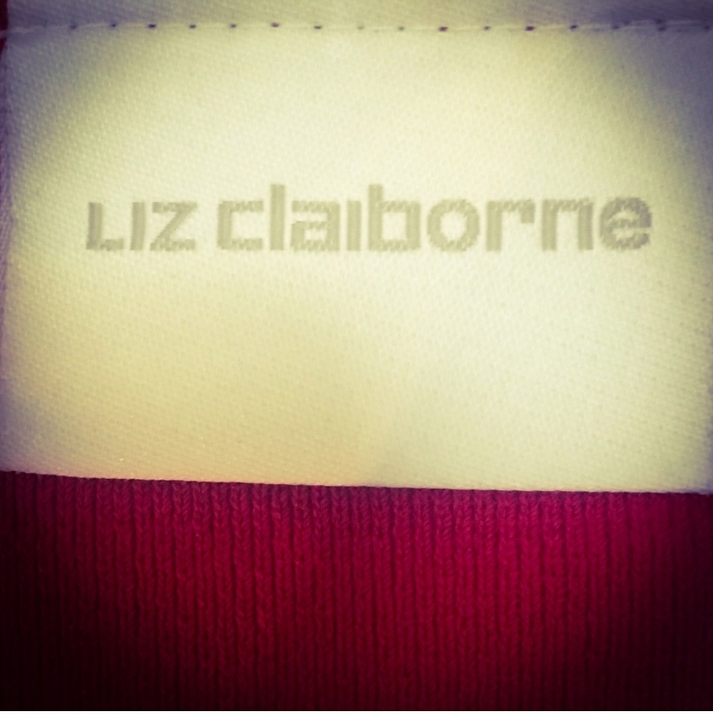 Liz Claiborne Red Long Sleeve Sweater Front Zipper Size L - Picture 2 of 4